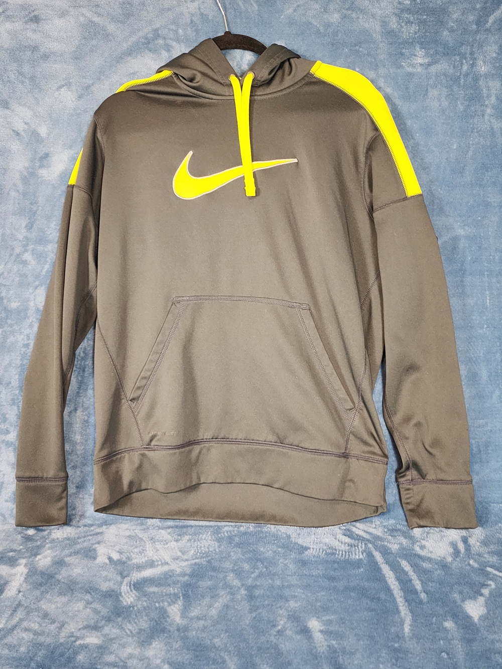 Nike Gray Hoodie with Yellow Accents